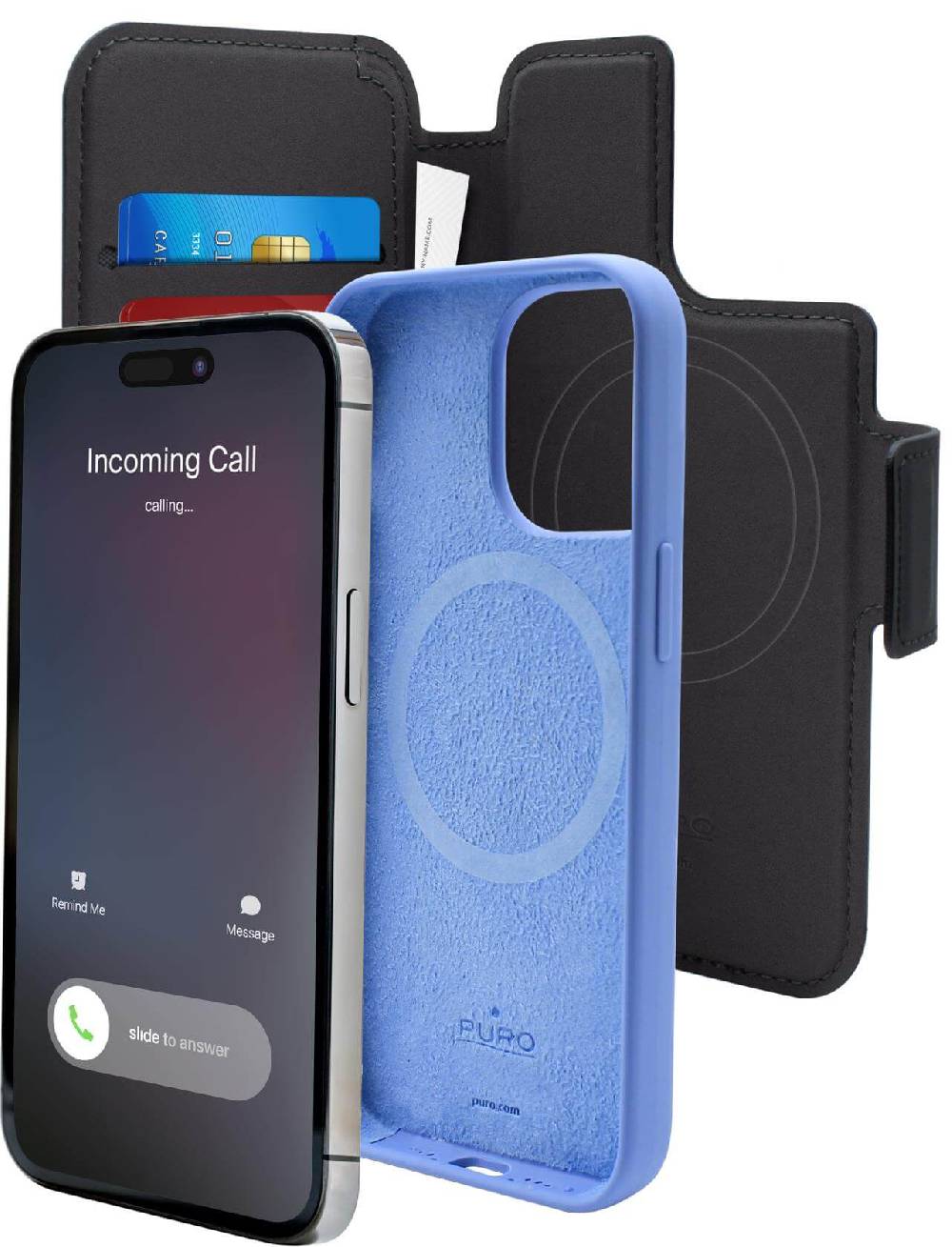 Puro Custodia magnetica Folio per iPhone 13 Pro e iPhone 14 Pro compatibile con tecnologia MagSafe Spedizione Gratuita