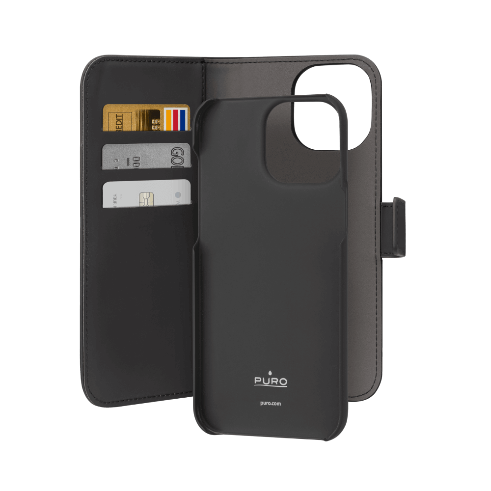 Puro Custodia Wallet Detachable per iPhone 15 Pro In Linea