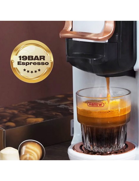 HiBREW H2B Caffettiera 5 in 1 con linea di livello dell'acqua macchina per caffè a capsule caldo/freddo a 19 bar - Bianco Shopping Online
