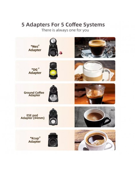 HiBREW H2B Caffettiera 5 in 1 con linea di livello dell'acqua macchina per caffè a capsule caldo/freddo a 19 bar - Bianco Shopping Online