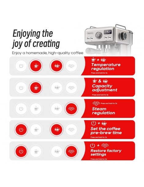 HiBREW H10A Macchina per caffè espresso semiautomatica pressione 19 bar montalatte temperatura regolabile brocca da 350 ml Offerta