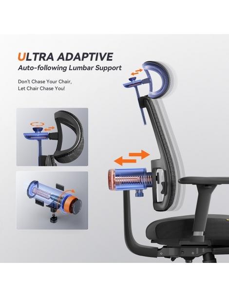 NEWTRAL MagicH-BPro Sedia ergonomica con poggiapiedi schienale con poggiatesta che si segue automaticamente Online