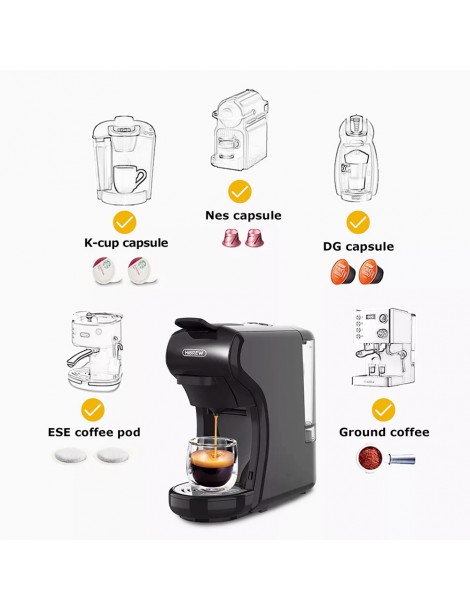 HiBREW H1A 1450W 19 bar Macchina per caffè espresso macchina per caffè caldo/freddo a capsule multiple 4 in 1 - Nero Outlet