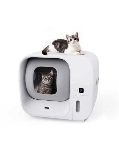 Furbulous Lettiera automatica per gatti con controllo tramite app 60 litri sicura per più gatti e con deodorante - Bianco Saldi
