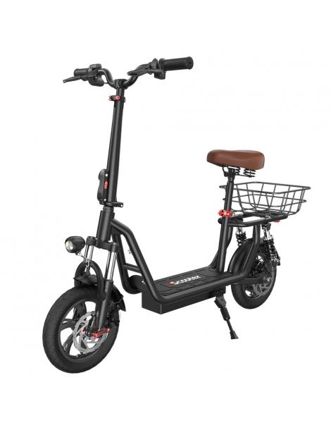 iScooter i12 Monopattino elettrico con sedile e cestino posteriore motore da 500W batteria da 36V 7 5Ah pneumatico da 12" Nuova