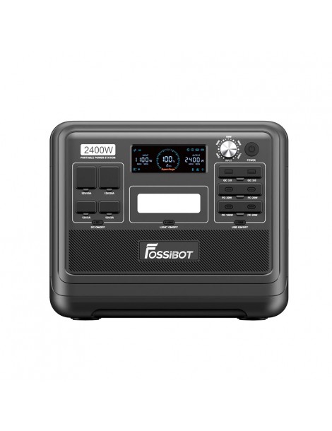 FOSSiBOT F2400 Centrale Elettrica Portatile da 2048Wh/2400W Ricarica Rapida in 1 5 Ore 16 Porte di Uscita - Nero Negozi Online