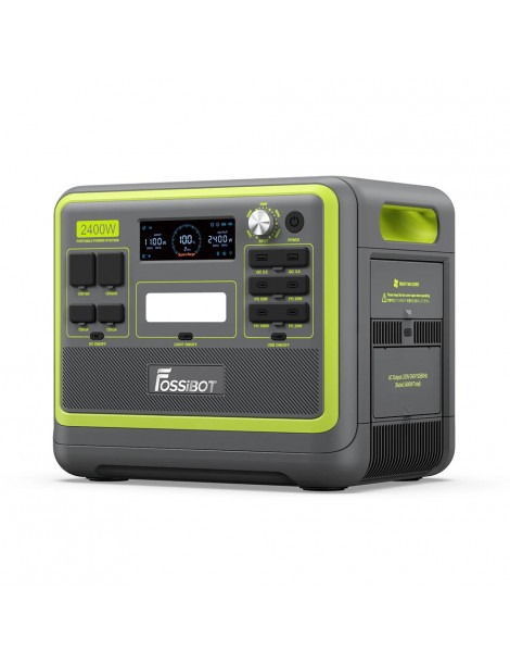 FOSSiBOT F2400 Centrale Elettrica Portatile da 2048Wh/2400W Ricarica Rapida in 1 5 Ore 16 Porte di Uscita - Verde Consegna Veloce