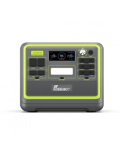 FOSSiBOT F2400 Centrale Elettrica Portatile da 2048Wh/2400W Ricarica Rapida in 1 5 Ore 16 Porte di Uscita - Verde Consegna Veloce