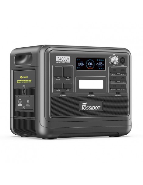 FOSSiBOT F2400 Generatore Solare Portatile da 2048Wh/2400W+Fossibot SP200 18V 200W Pannello Solare Pieghevole - Nero Sottocosto