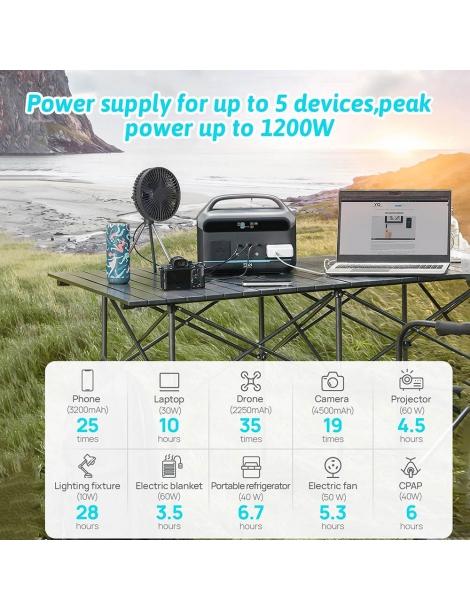 DaranEner NEO300 Pro Centrale Elettrica Portatile batteria LiFePO4 da 299Wh uscita 600W 5 porte 4 modalità LED Offerte