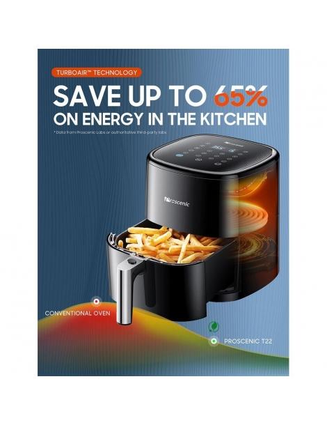 Proscenic T22 Friggitrice ad aria Capacità 5L 1500W con 13 preset Rivestimento antiaderente Tecnologia intelligente SuperDenoise Prezzo Ridotto