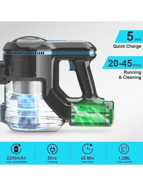 INSE N5 6 in 1 Aspirapolvere Senza Fili 12000Pa Potenza di Aspirazione 45mins Lunga Autonomia 5 Stadi di Filtrazione Offerta
