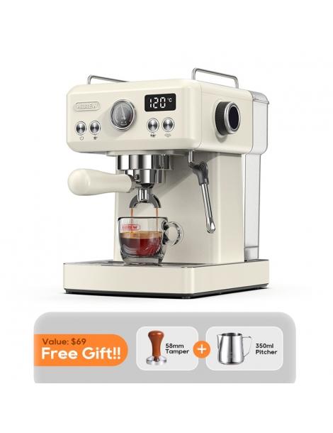HiBREW H10A Macchina da caffè pressione di estrazione 19 bar temperatura e volume della tazza regolabili - Beige Moda