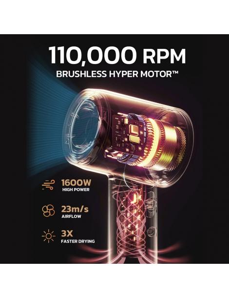 Micollme H6S Asciugacapelli con 2 bocchette asciuga i capelli medi in 2-3 minuti 59dB tecnologia a ioni negativi - grigio Promozione