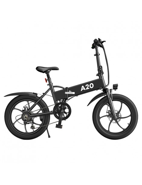 ADO A20+ 250W Bicicletta elettrica pieghevole Telaio 7 velocità Ingranaggi rimovibili Batteria agli ioni di litio 10 4 Ah - Nero Shopping Online