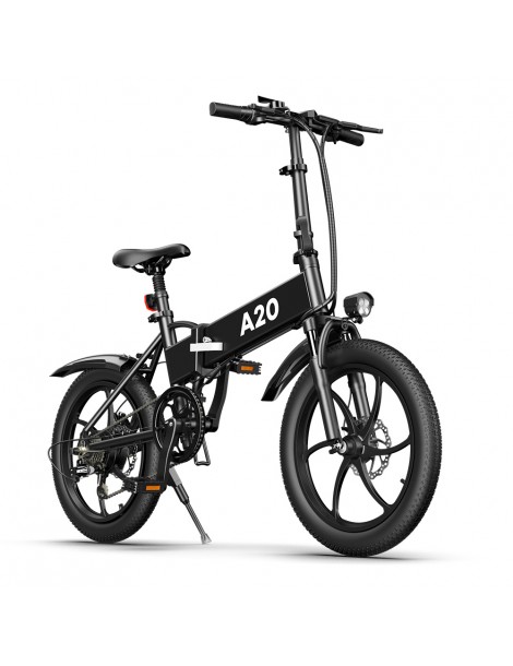 ADO A20+ 250W Bicicletta elettrica pieghevole Telaio 7 velocità Ingranaggi rimovibili Batteria agli ioni di litio 10 4 Ah - Nero Shopping Online