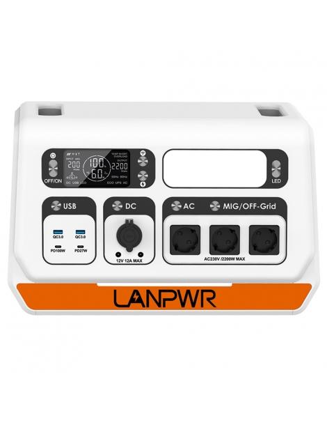 LANPWR 2200PRO 2200W Stazione di alimentazione portatile + 4x pannelli solari da 180W sistema solare da balcone In Vendita