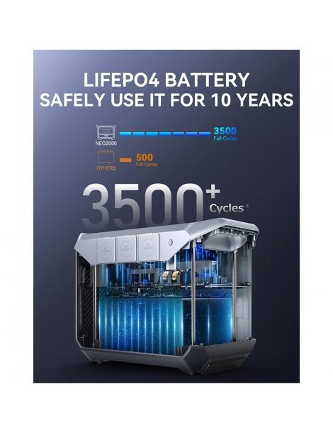 DaranEner NEO2000 Stazione di energia portatile generatore solare con batteria LiFePO4 da 2073 6Wh uscita AC da 2000W 2025