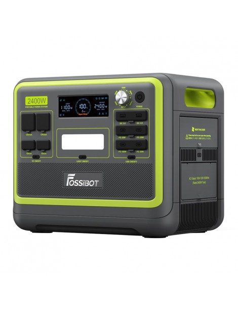 FOSSiBOT F2400 Generatore Solare Portatile da 2048Wh/2400W+SP200 18V 200W Pannello Solare Pieghevole - Verde In Linea