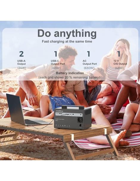 JustNow JNB600 Stazione di alimentazione portatile batteria LiFePO4 da 460Wh picco AC 630W 900W 3500 cicli Consegna Veloce