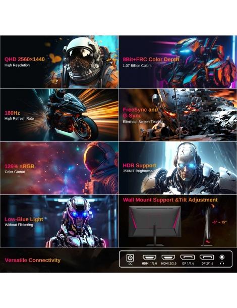 KTC Q24T09 Monitor da gioco pannello IPS veloce risoluzione 2560x1440 180 Hz HDR10 luce blu ridotta Online
