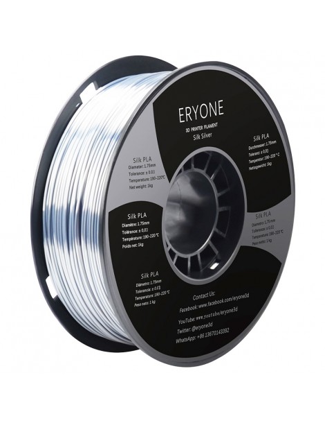 ERYONE Seta PLA Filamento per stampante 3D 1 75 mm Tolleranza 0 03 mm 1 kg (2 2 libbre)/Pool - Argento Vendita Economica