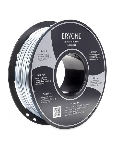 ERYONE Seta PLA Filamento per stampante 3D 1 75 mm Tolleranza 0 03 mm 1 kg (2 2 libbre)/Pool - Argento Vendita Economica