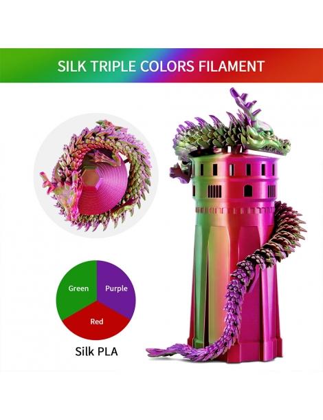 ERYONE Filamento PLA seta tricolore 1kg - rosso viola e verde Promozione