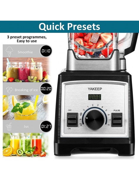 Yakeep 8188 2000W Stand Mixer frullatore per frullati da 2L con agitatore 32000 RPM 8 lame in acciaio Novità