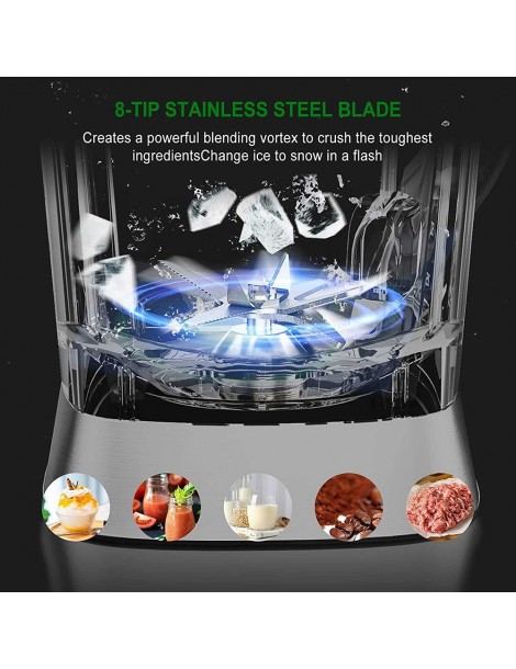 Yakeep 8188 2000W Stand Mixer frullatore per frullati da 2L con agitatore 32000 RPM 8 lame in acciaio Novità