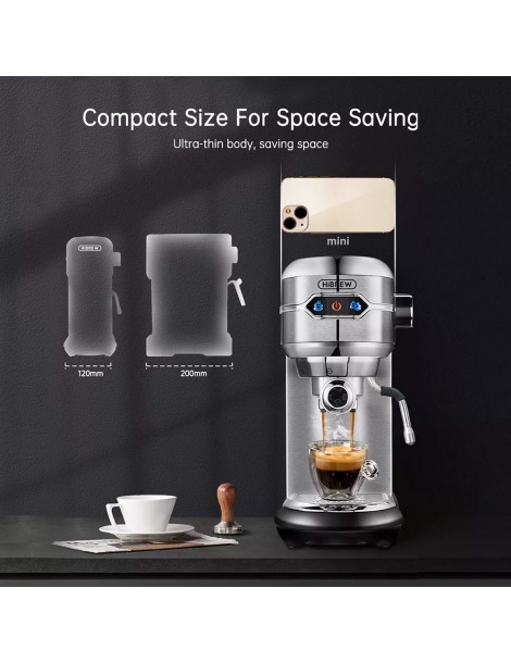 HiBREW H11 1450W Coffee Maker with Latte Cup 19 Bar Semi Auto Espresso Machine Italia