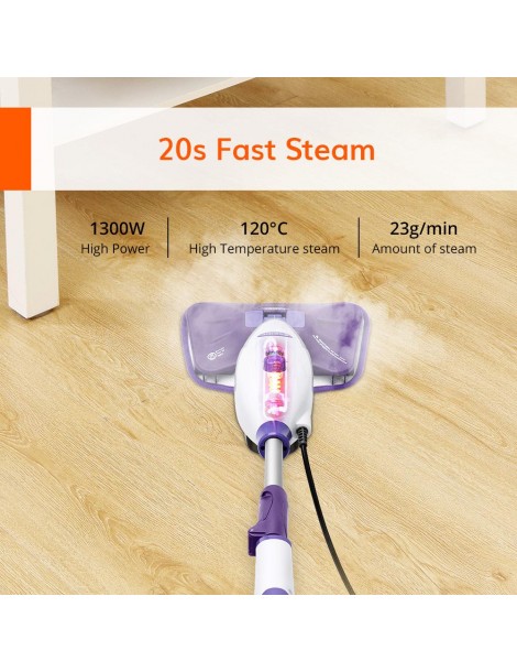 EASINE by ILIFE S50 1300W Mocio a Vapore Cablato 450ml Serbatoio dell'Acqua 10 Livelli Regolabili 120 Gradi Celsius Vendita