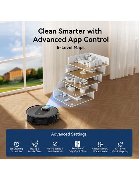 Proscenic Q8 Aspirapolvere robot aspirazione 4200 Pa LiDAR Nav autonomia 200 minuti - Nero Vendite Flash
