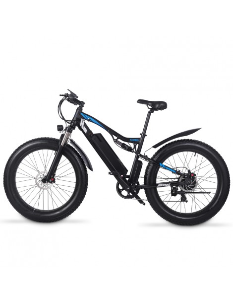 Shengmilo MX03 Bicicletta elettrica 48V 1000W Motore brushless 17Ah Batteria 26 pollici Pneumatici 40km/h – Nero 2025