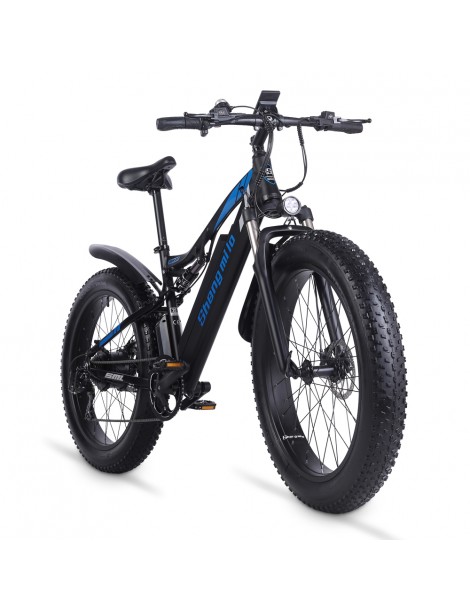 Shengmilo MX03 Bicicletta elettrica 48V 1000W Motore brushless 17Ah Batteria 26 pollici Pneumatici 40km/h – Nero 2025