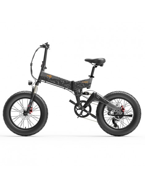 BEZIOR XF200 Bici elettrica pieghevole da 20 pollici con pneumatici grassi Motore da 1000 W Batteria da 48 V 15 Ah - Nero Grigio 2025