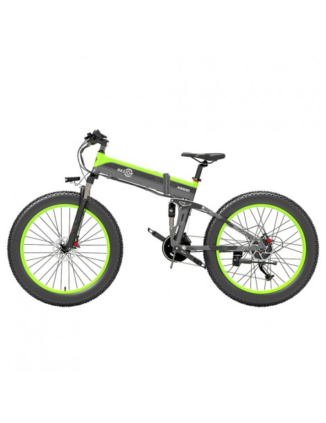 BEZIOR X1000 26 pollici Fat Tire Foldable Electric Bike 1000W Motore Panasonic 48V 12.8Ah Batteria - Nero Verde Vendita