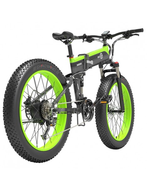 BEZIOR X1000 26 pollici Fat Tire Foldable Electric Bike 1000W Motore Panasonic 48V 12.8Ah Batteria - Nero Verde Vendita