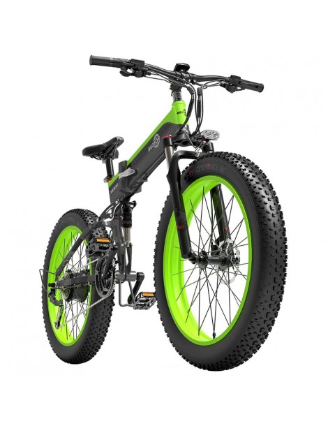 BEZIOR X1000 26 pollici Fat Tire Foldable Electric Bike 1000W Motore Panasonic 48V 12.8Ah Batteria - Nero Verde Vendita