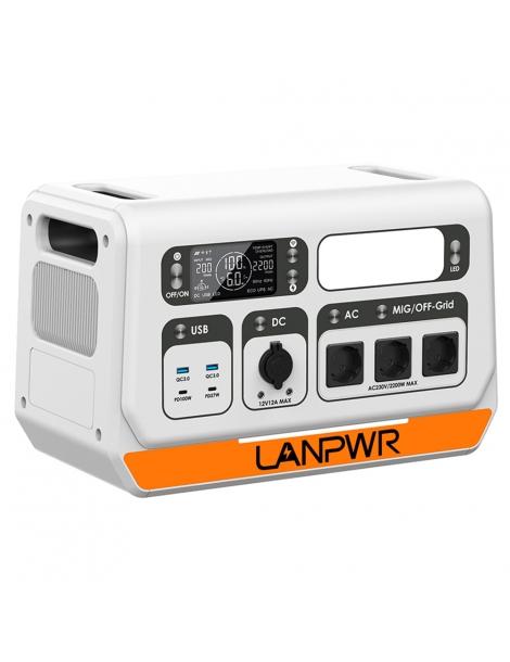 LANPWR 2200PRO Stazione di alimentazione portatile con inverter on-grid supporto 200W/400W/600W/800W - Spina UE Convenienza