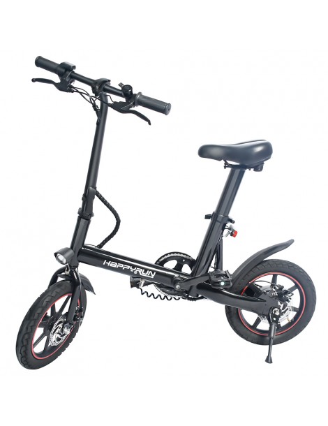 Happyrun HR-X40 Bicicletta elettrica leggera motore da 350W batteria da 36V 6Ah velocità massima 25km/h - Nero 2025