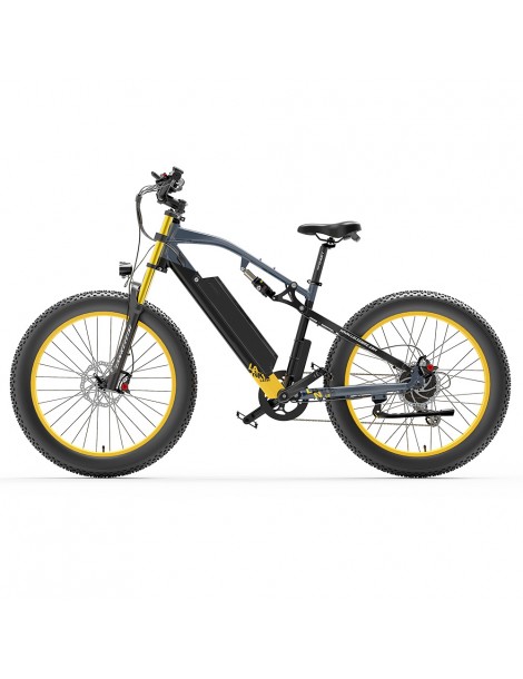 LANKELEISI RV700 16Ah 48V 1000W Bicicletta elettrica - Nero Giallo Promozione