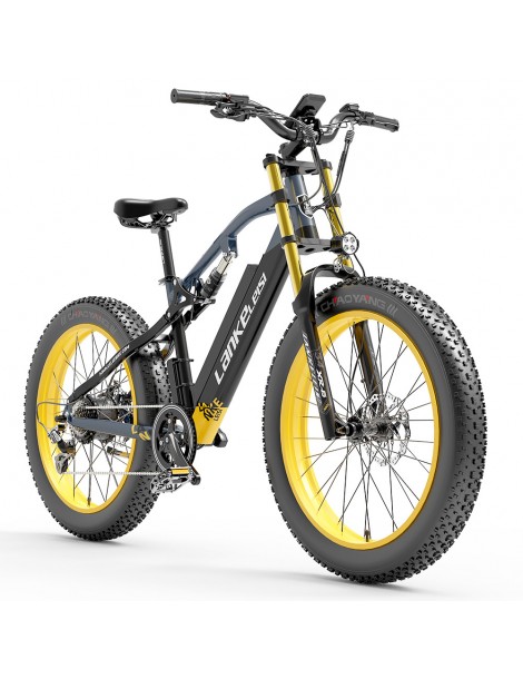 LANKELEISI RV700 16Ah 48V 1000W Bicicletta elettrica - Nero Giallo Promozione