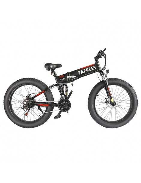 FAFREES FF91 26 Pollici Pneumatici Grassi Mountain Bike Elettrica Pieghevole Motore 1000W e Batteria 499Wh 10Ah - Nero Pezzi Unici