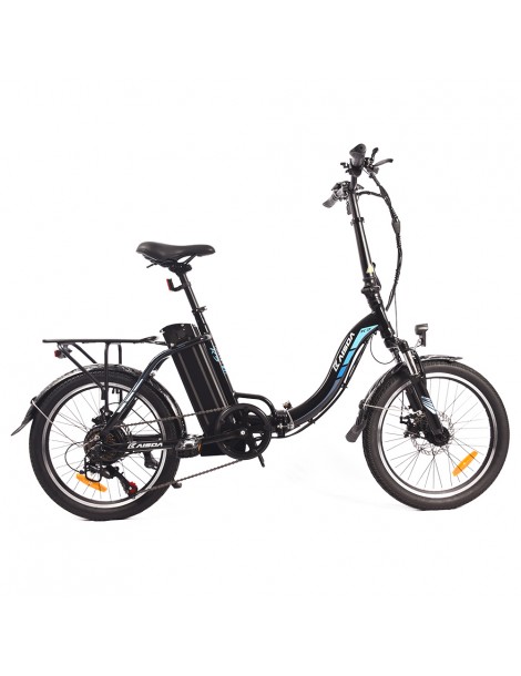 KAISDA K7 Ciclomotore elettrico pieghevole bicicletta da montagna motore 350W SHIMANO a 7 velocità controllo APP - Nero Presa