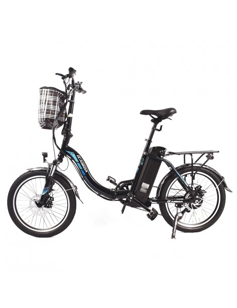 KAISDA K7 Ciclomotore elettrico pieghevole bicicletta da montagna motore 350W SHIMANO a 7 velocità controllo APP - Nero Presa