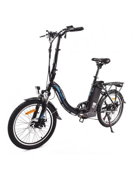 KAISDA K7 Ciclomotore elettrico pieghevole bicicletta da montagna motore 350W SHIMANO a 7 velocità controllo APP - Nero Presa