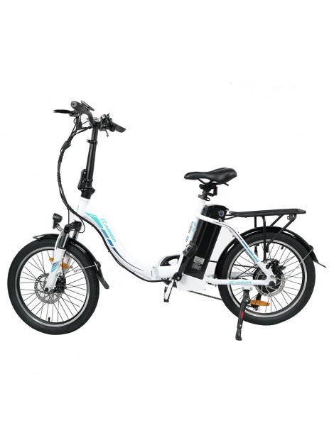 KAISDA K7 Ciclomotore elettrico pieghevole bicicletta da montagna motore 350W SHIMANO a 7 velocità controllo APP - Bianco Offerta