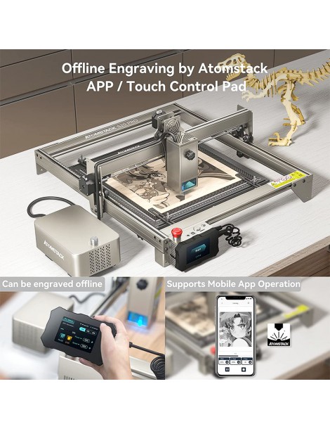 ATOMSTACK S20 Pro 20W Taglierina incisore laser con kit di assistenza pneumatica senza messa a fuoco laser a diodi quad-core 2025