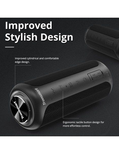 Tronsmart T6 Plus Edizione aggiornata Altoparlante portatile Bluetooth 5.0 con potenza fino a 40W Suono a 360° IPX6 NFC - Nero Negozi Online